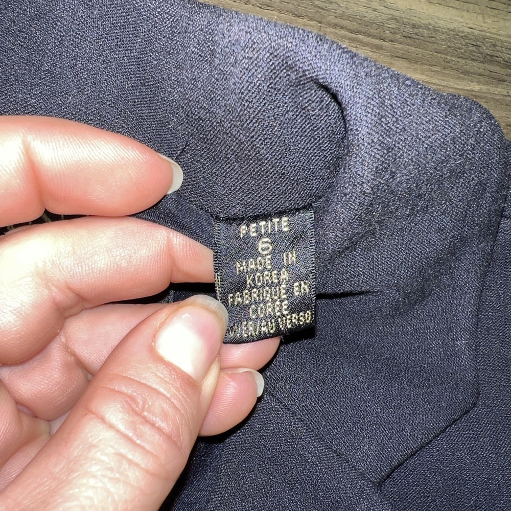 Dana Bachman Navy Blazer Sz 6 Petite Women's - Picture 4 of 5